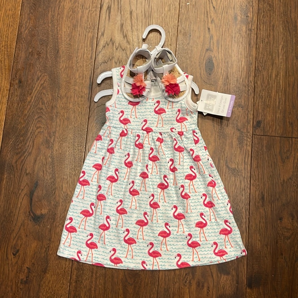 Hudson Baby Dress and Sandals ONLY size 9-12 months